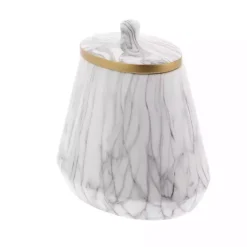 White Marble Oval Jar