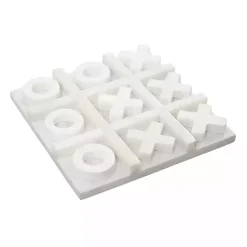 White Marble Tic Tac Toe Game Set