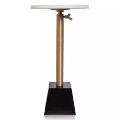 White Marble Top Tapered Base Accent Table, 12 in.