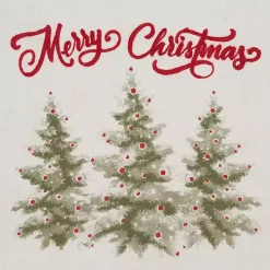 White Merry Christmas Trees Table Runner