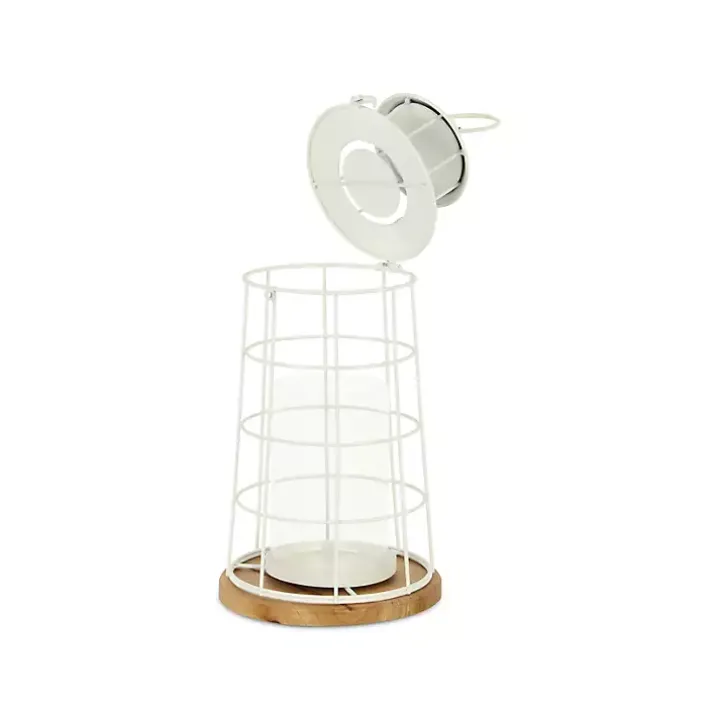 White Metal Lighthouse Lantern, 15 in.