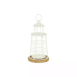 White Metal Lighthouse Lantern, 12 in.