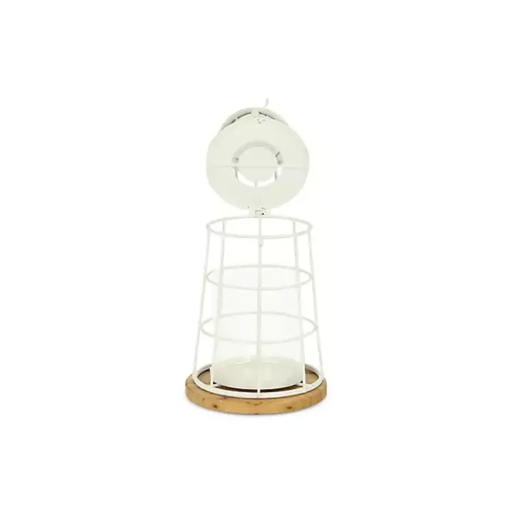 White Metal Lighthouse Lantern, 12 in.