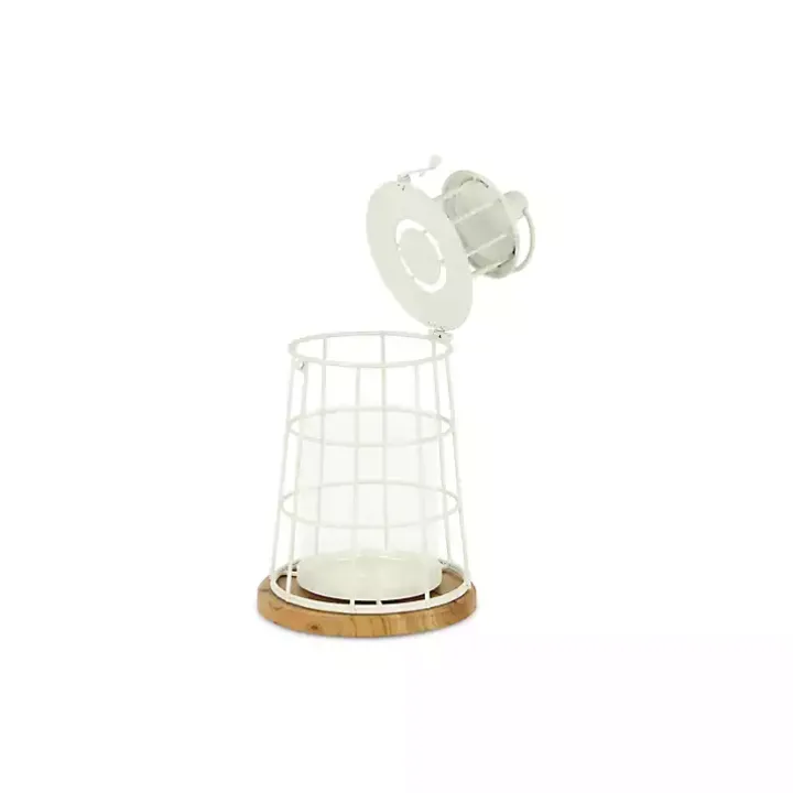 White Metal Lighthouse Lantern, 12 in.