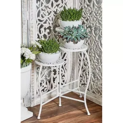 White Metal 3-Tier Plant Stand