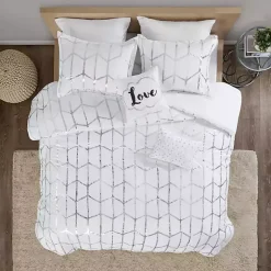 White Metallic 4-pc. Twin/Twin XL Comforter Set