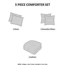 White Metallic 4-pc. Twin/Twin XL Comforter Set