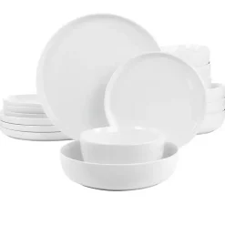 White Modern Ceramic 16-pc. Dinnerware Set