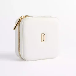 White Monogram D Travel Jewelry Box