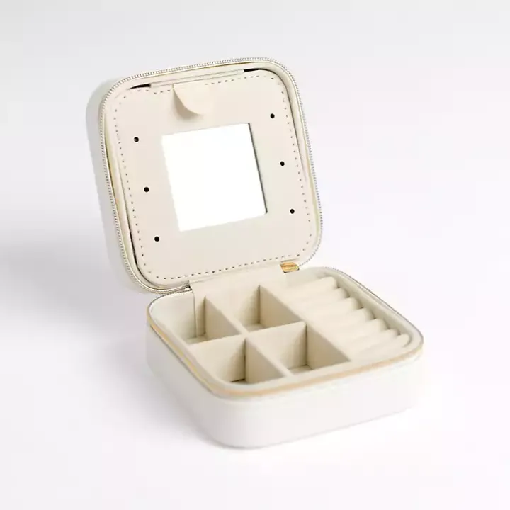 White Monogram D Travel Jewelry Box