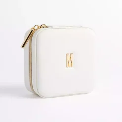 White Monogram M Travel Jewelry Box