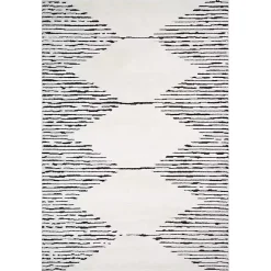 White Moroccan Accent Rug, 2x3
