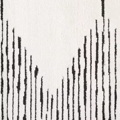 White Moroccan Area Rug, 5x7