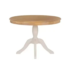 White Natural Top Pedestal Dining Table
