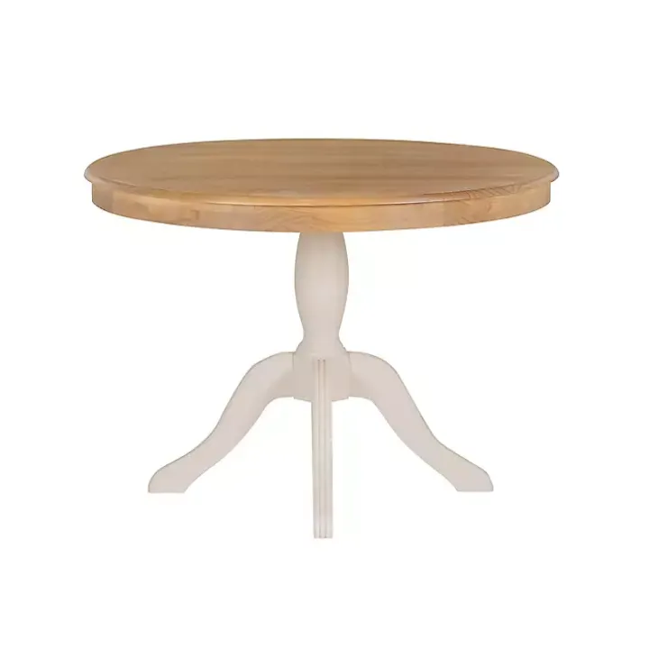 White Natural Top Pedestal Dining Table