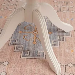 White Natural Top Pedestal Dining Table