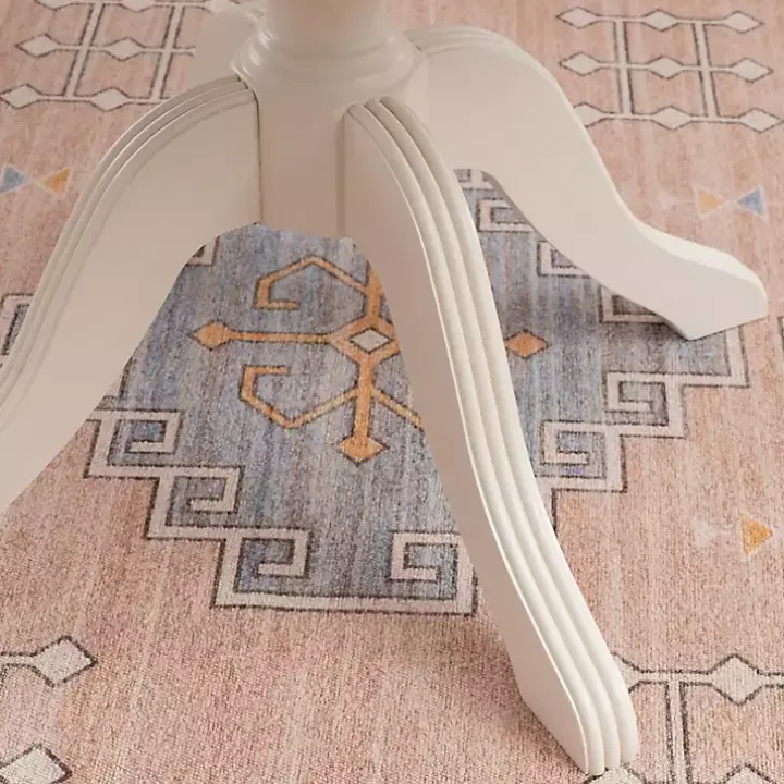 White Natural Top Pedestal Dining Table