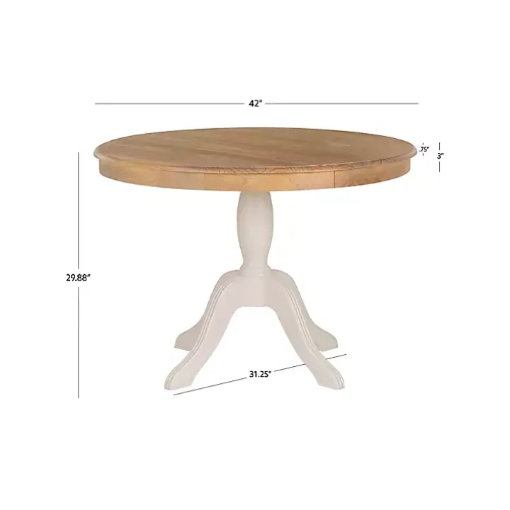 White Natural Top Pedestal Dining Table