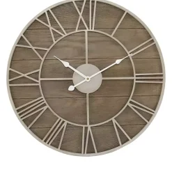 White Natural Wood Raised Clock