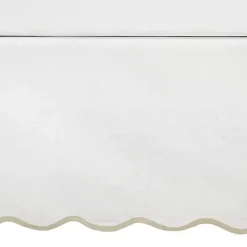 White Neutral Scalloped Coastal Queen Bed Skirt