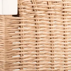 White Newport Wood and Rattan Counter Stool