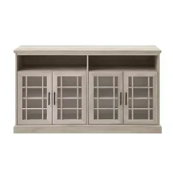 White Oak Glass Door TV Stand, 58 in.