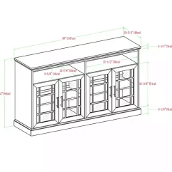 White Oak Glass Door TV Stand, 58 in.