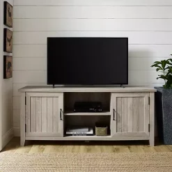 White Oak Grooved Door TV Stand