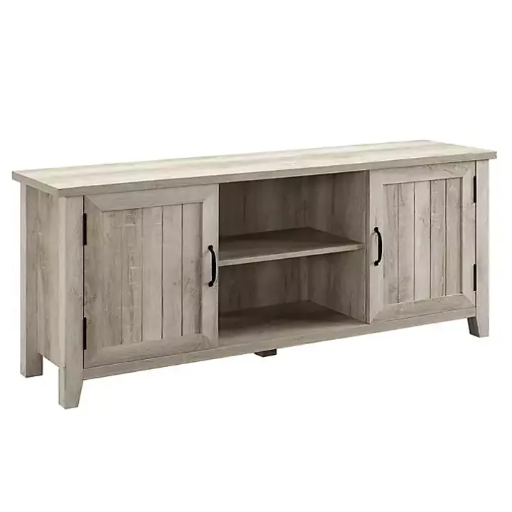 White Oak Grooved Door TV Stand