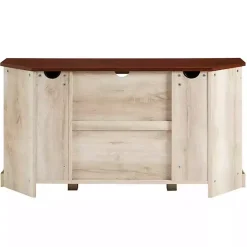 White Oak Sliding Barn Doors Corner TV Stand