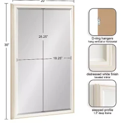 White Oakhurst Rectangle Wall Mirror, 30 in.