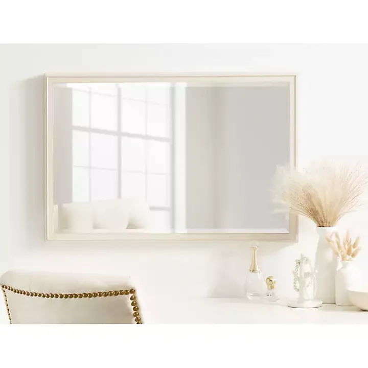 White Oakhurst Rectangle Wall Mirror, 30 in.