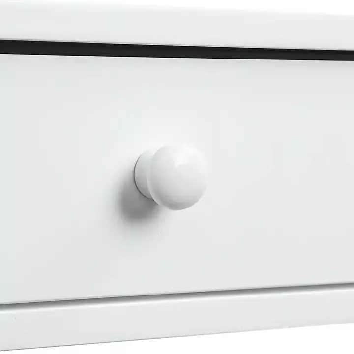 White Octagon 2-Shelf Console Table