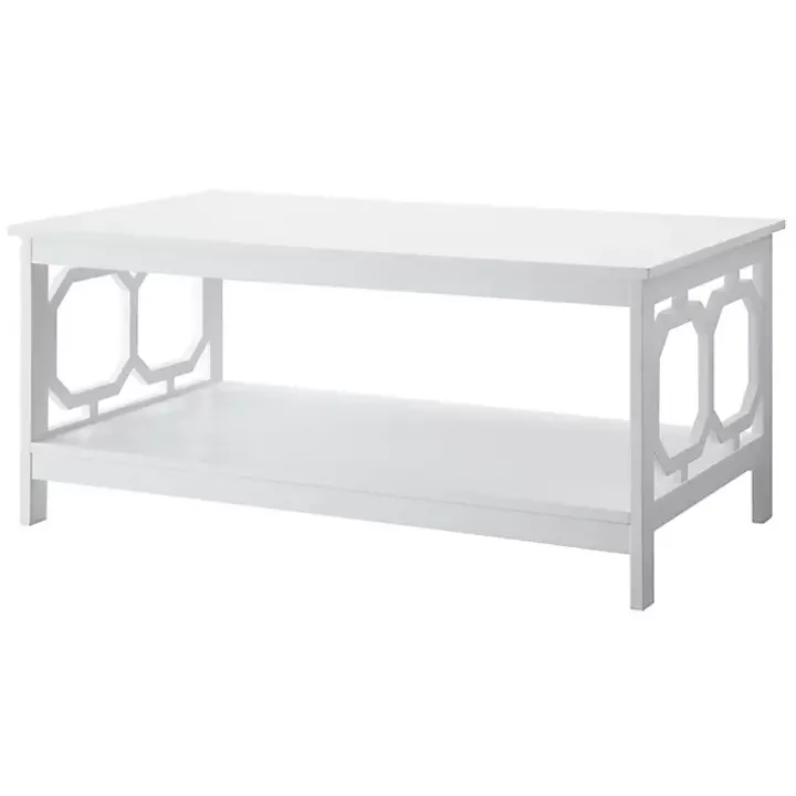 White Octagon Single Shelf Coffee Table