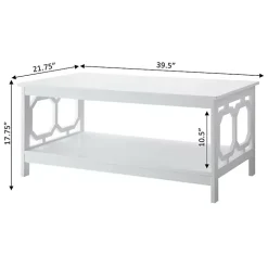 White Octagon Single Shelf Coffee Table