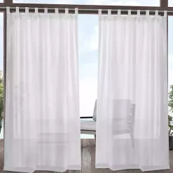 White Outdoor Miami Curtain Panel Set, 96 in.