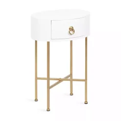 White Oval Decklyn Accent Table