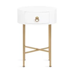 White Oval Decklyn Accent Table