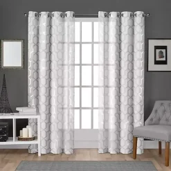 White Paton Curtain Panel Set, 108 in.