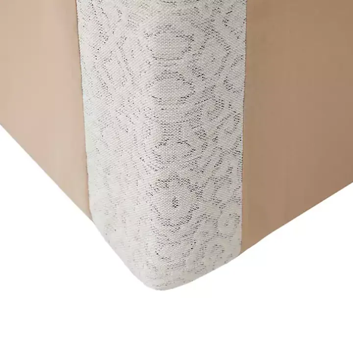 White Patterned Upholstered Swivel Glider Chair