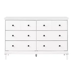 White Pine 6-Drawer Modern Dresser