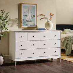 White Pine 6-Drawer Modern Dresser