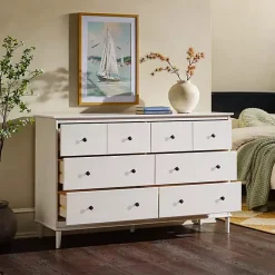 White Pine 6-Drawer Modern Dresser