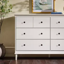 White Pine 6-Drawer Modern Dresser