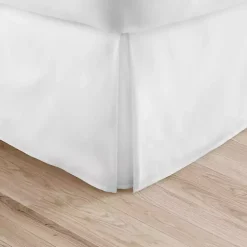 White Pleated Microfiber King Bed Skirt