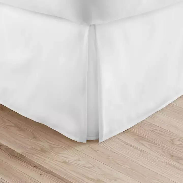 White Pleated Microfiber King Bed Skirt