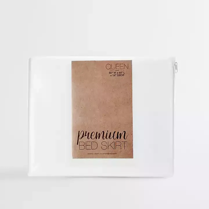 White Pleated Microfiber King Bed Skirt