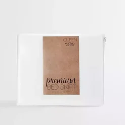 White Pleated Microfiber Queen Bed Skirt