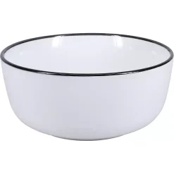 White Porcelain Black Trim 16-pc. Dinnerware Set