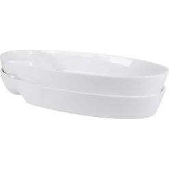 White Porcelain Chip & Dip Bowls, Set of 2